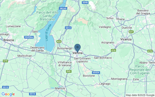 Kaart met locatie Arena van Verona